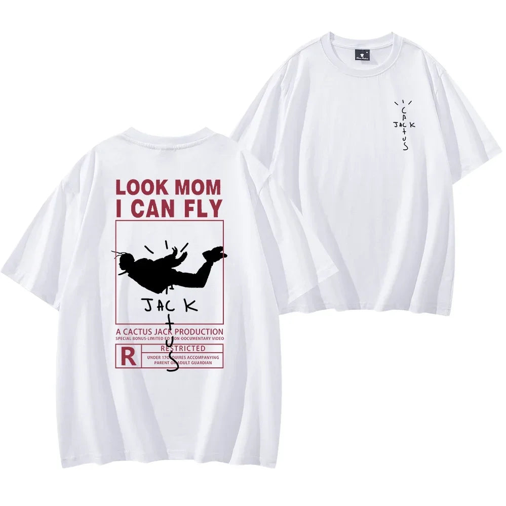 Camiseta Travis Scott Look Mom I Can Fly